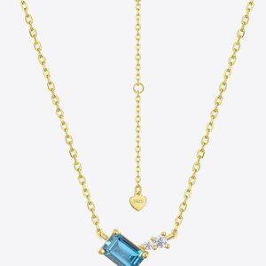 Topaz and Zircon 925 Sterling Silver Necklace For Women